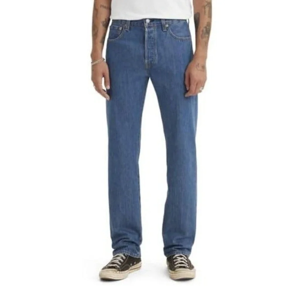 Levi's 501 Original 32x30 Men's Straight Leg Button Fly Jeans Medium Stonewash